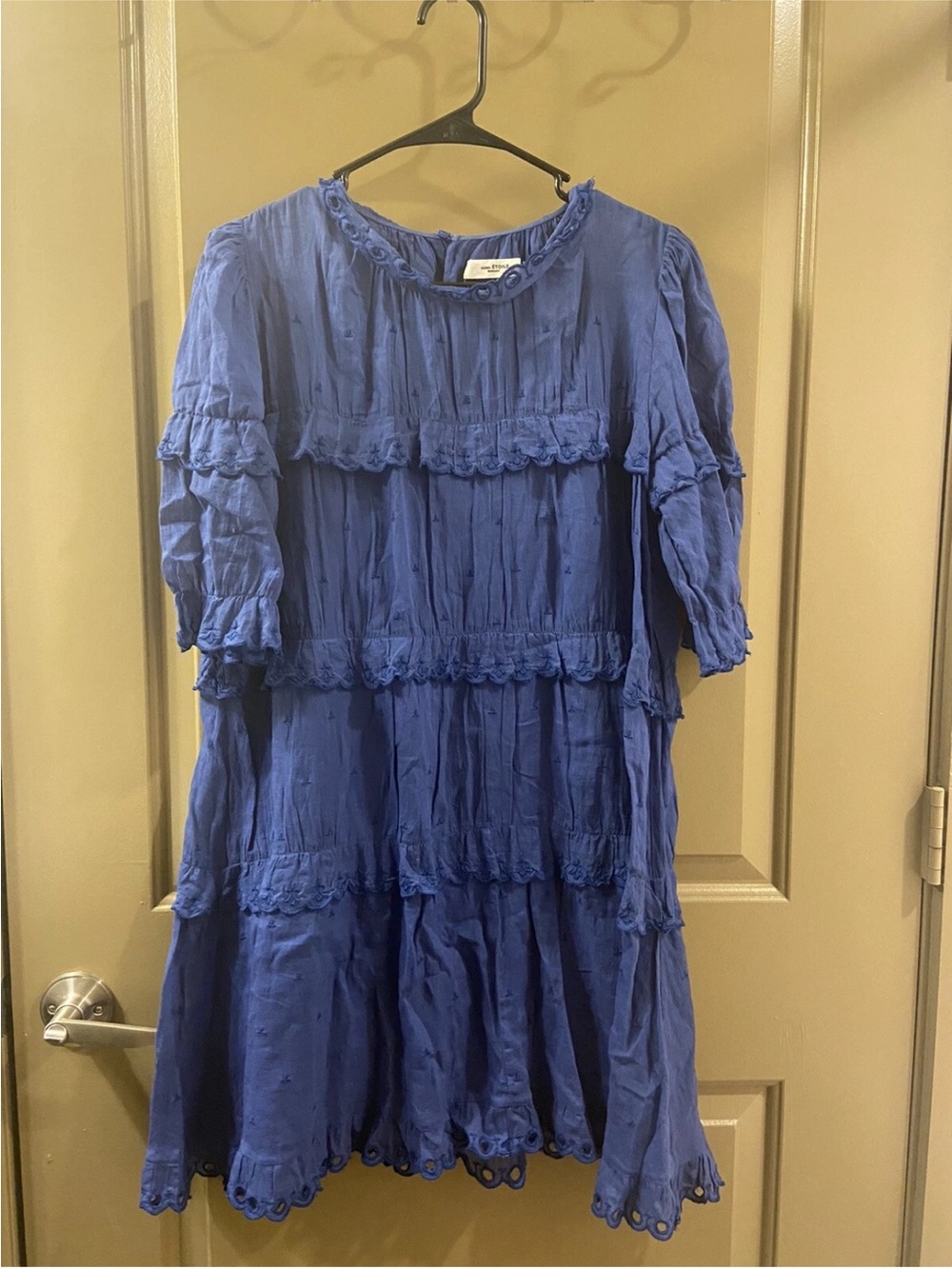 Isabel Marant Blue Tiered Ruffle Dress